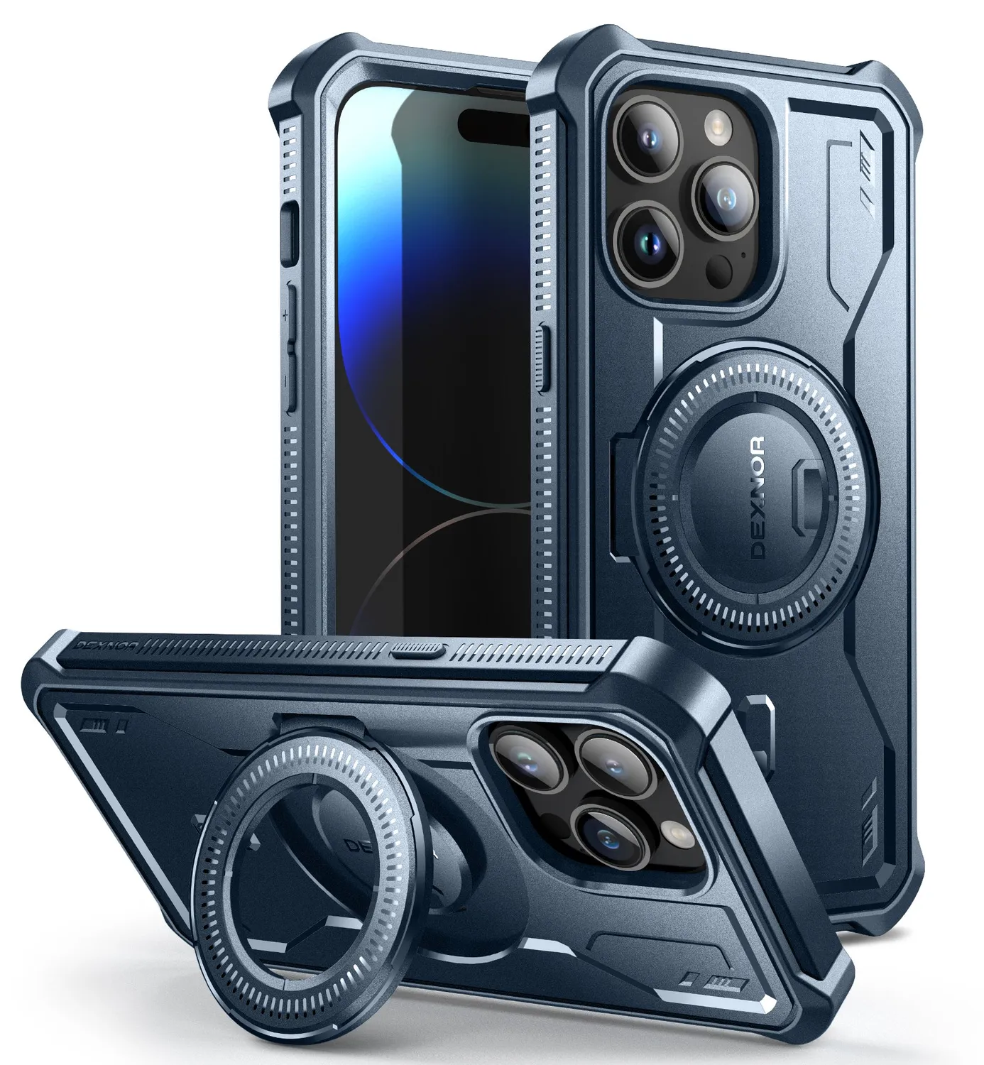Dexnor iPhone 14 Pro Max cover blu heavy-duty pellicola