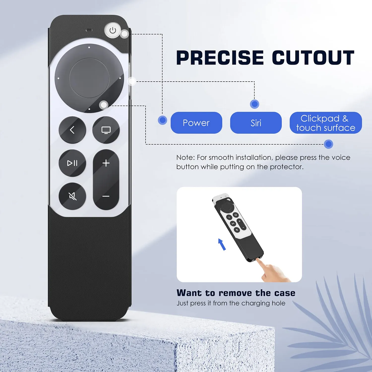 MoKo Apple TV 4K 2021 custodia telecomando nera pelle