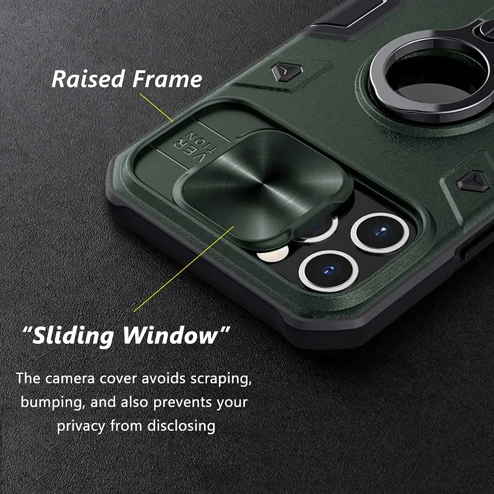 CloudValley iPhone 12 Pro Max Custodia Verde Anello Antishock