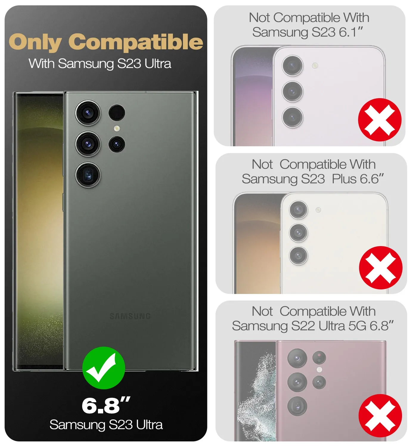 Dexnor Galaxy S23 Ultra cover nera antiurto con supporto