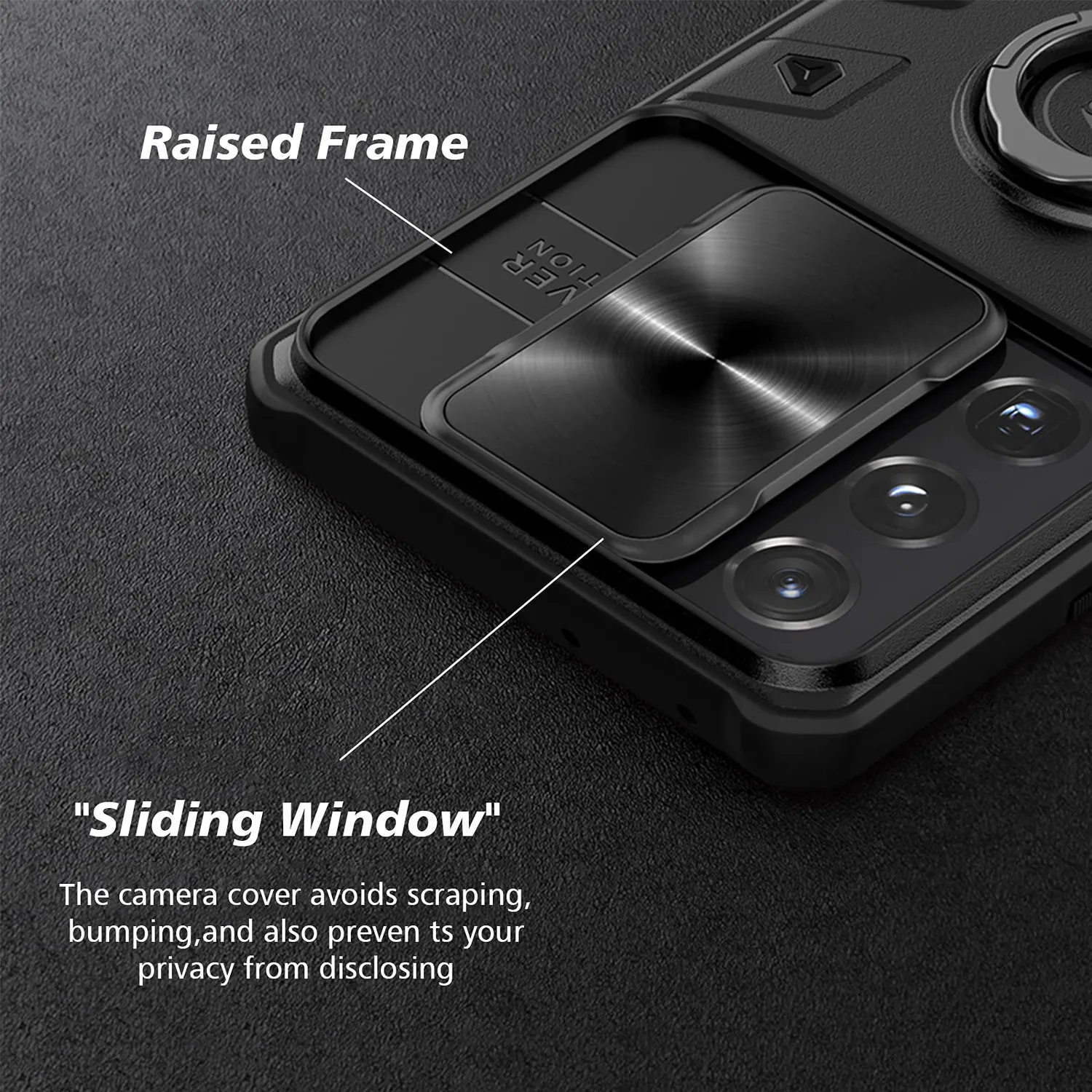 CloudValley Galaxy S21 Ultra Cover Nera Anello Antishock