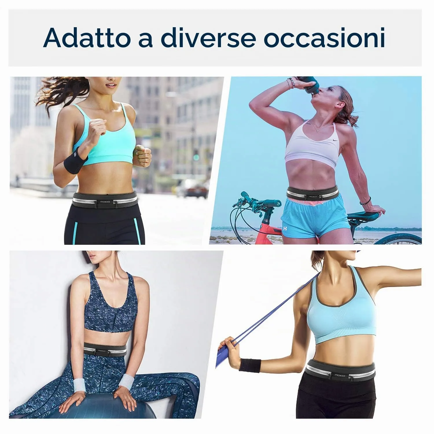MoKo marsupio running nero doppia tasca riflettente