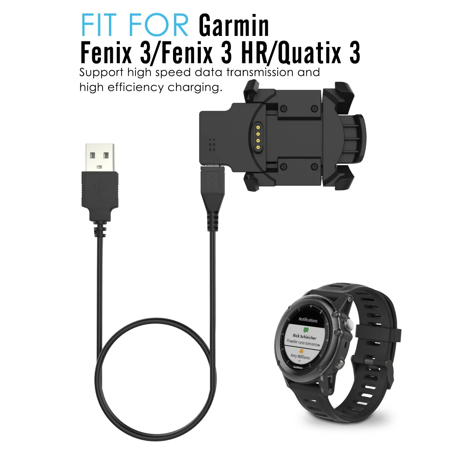 MoKo Garmin Fenix 3 caricatore USB-A clip ricarica