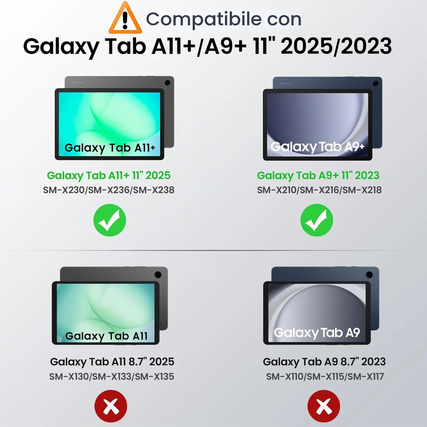 MoKo Cover Galaxy Tab A11+ A9+ 11 pollici nero antiurto