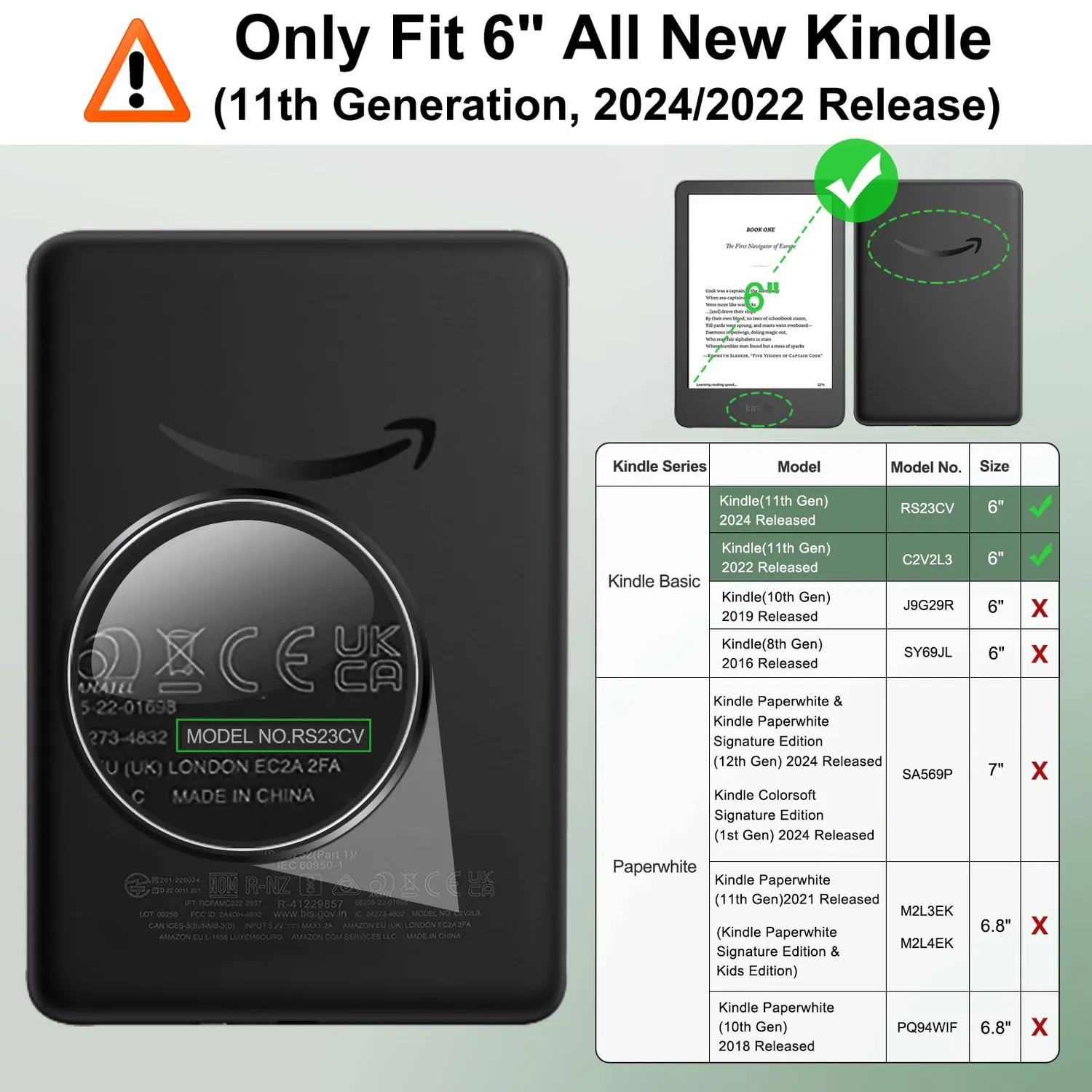 MoKo Kindle 11ª Gen C2V2L custodia trasparente TPU