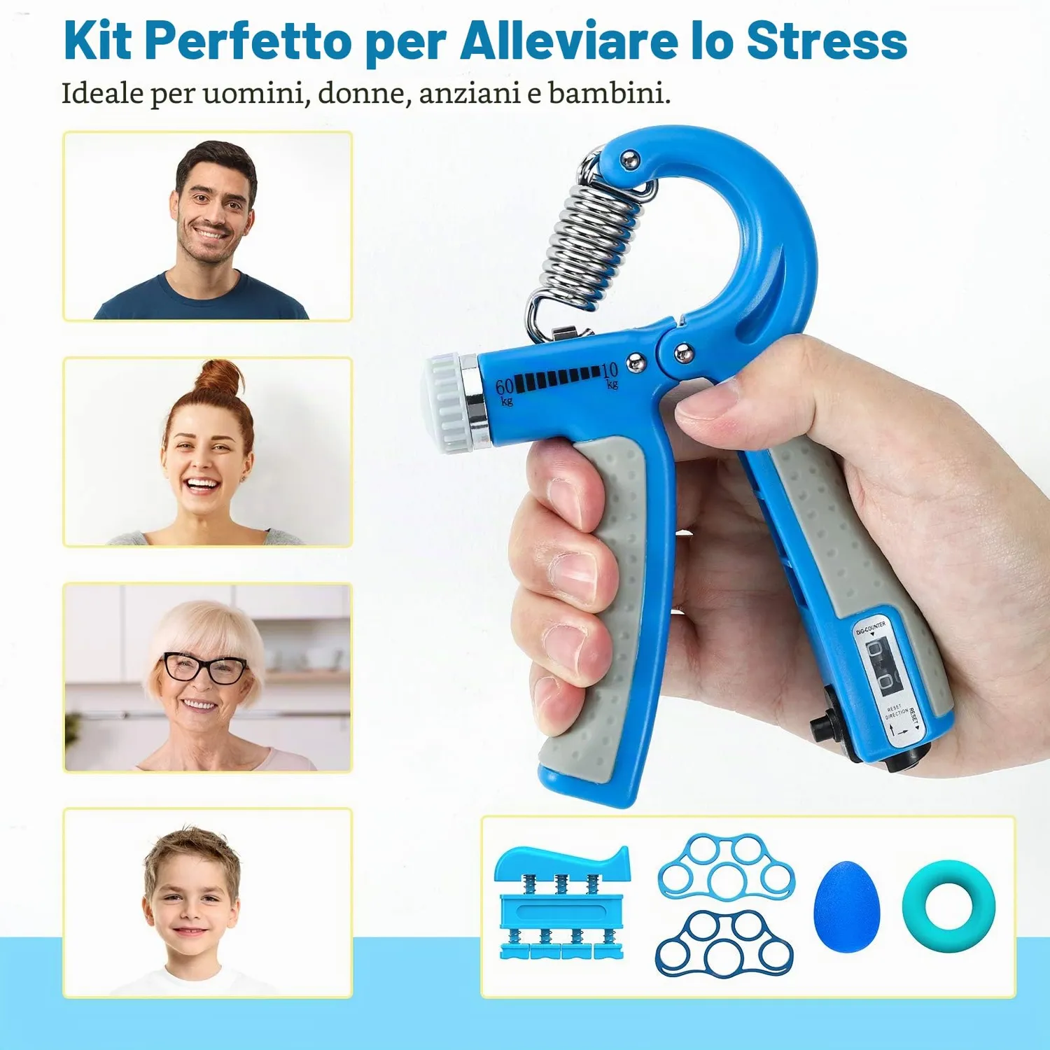 MoKo Allenatori Mani set 6 pezzi attrezzo fitness regolabile