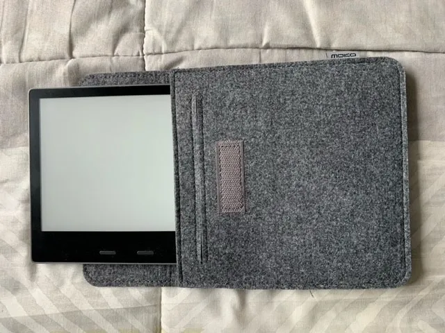 MoKo Kindle Oasis custodia feltro grigio scuro portafoglio