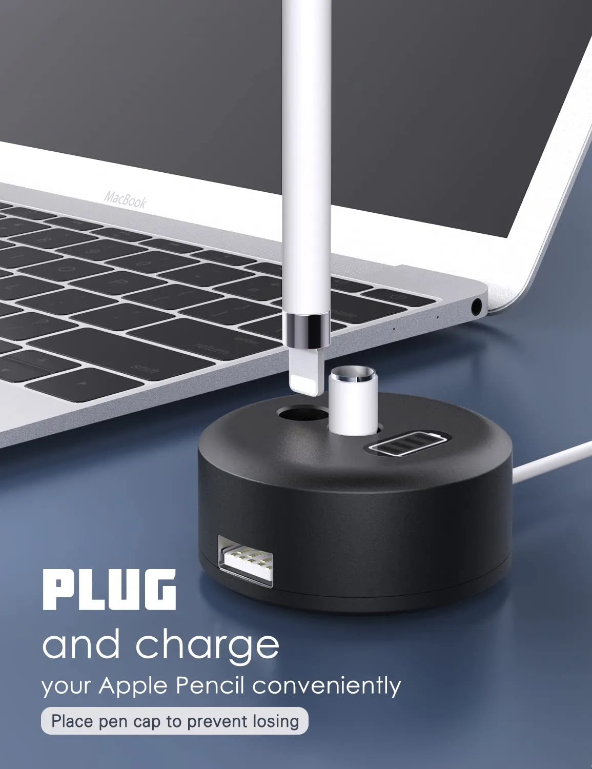 MoKo Apple Pencil 1 base ricarica alluminio nera