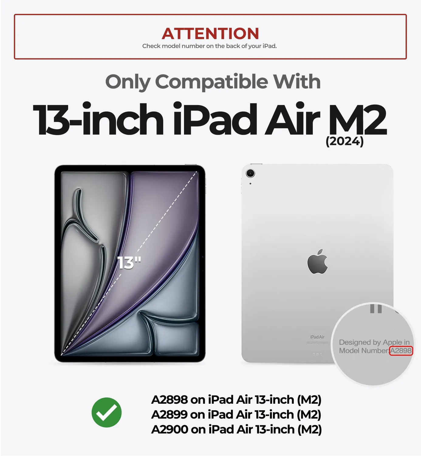 Dexnor iPad Air 13 2024 M2 custodia tablet nera antiurto
