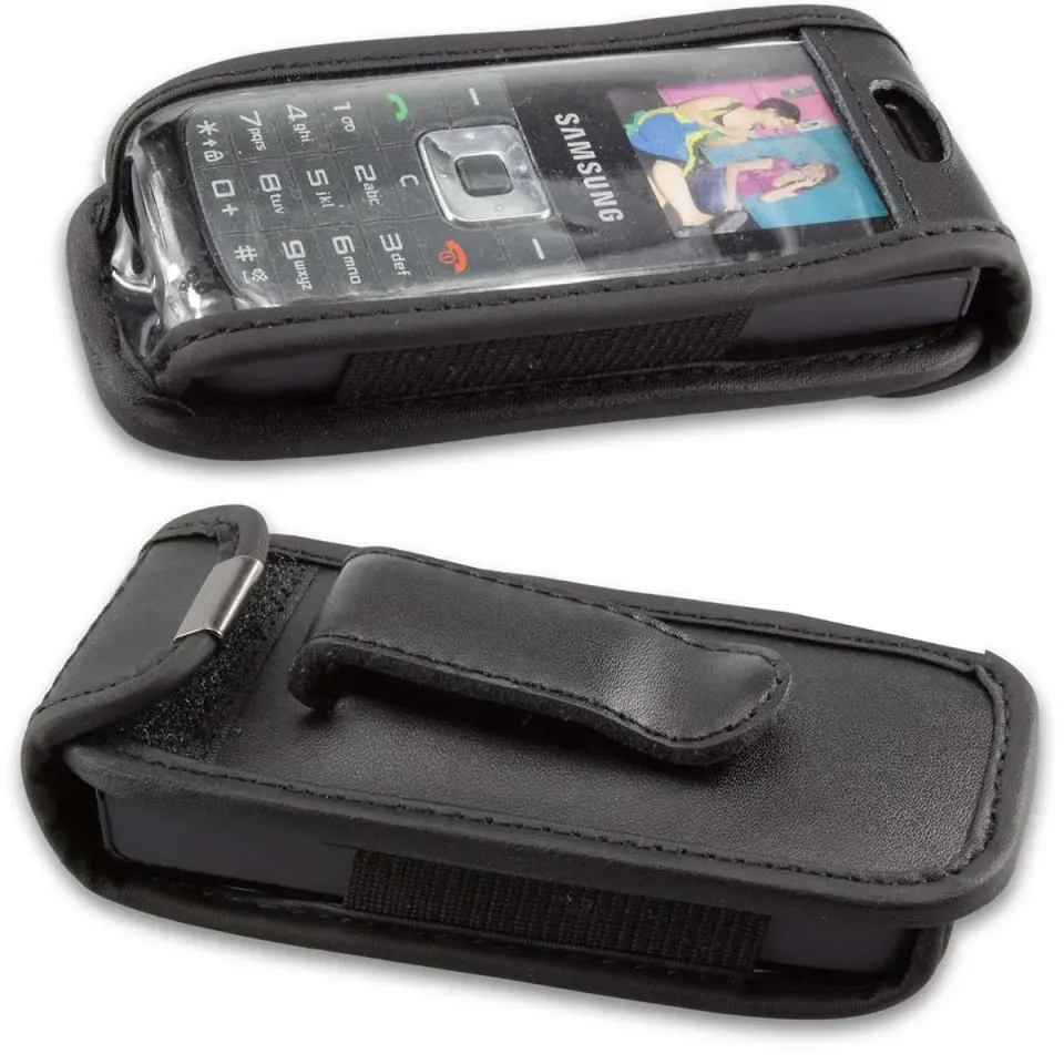 caseroxx custodia Samsung B100 nero vera pelle finestra