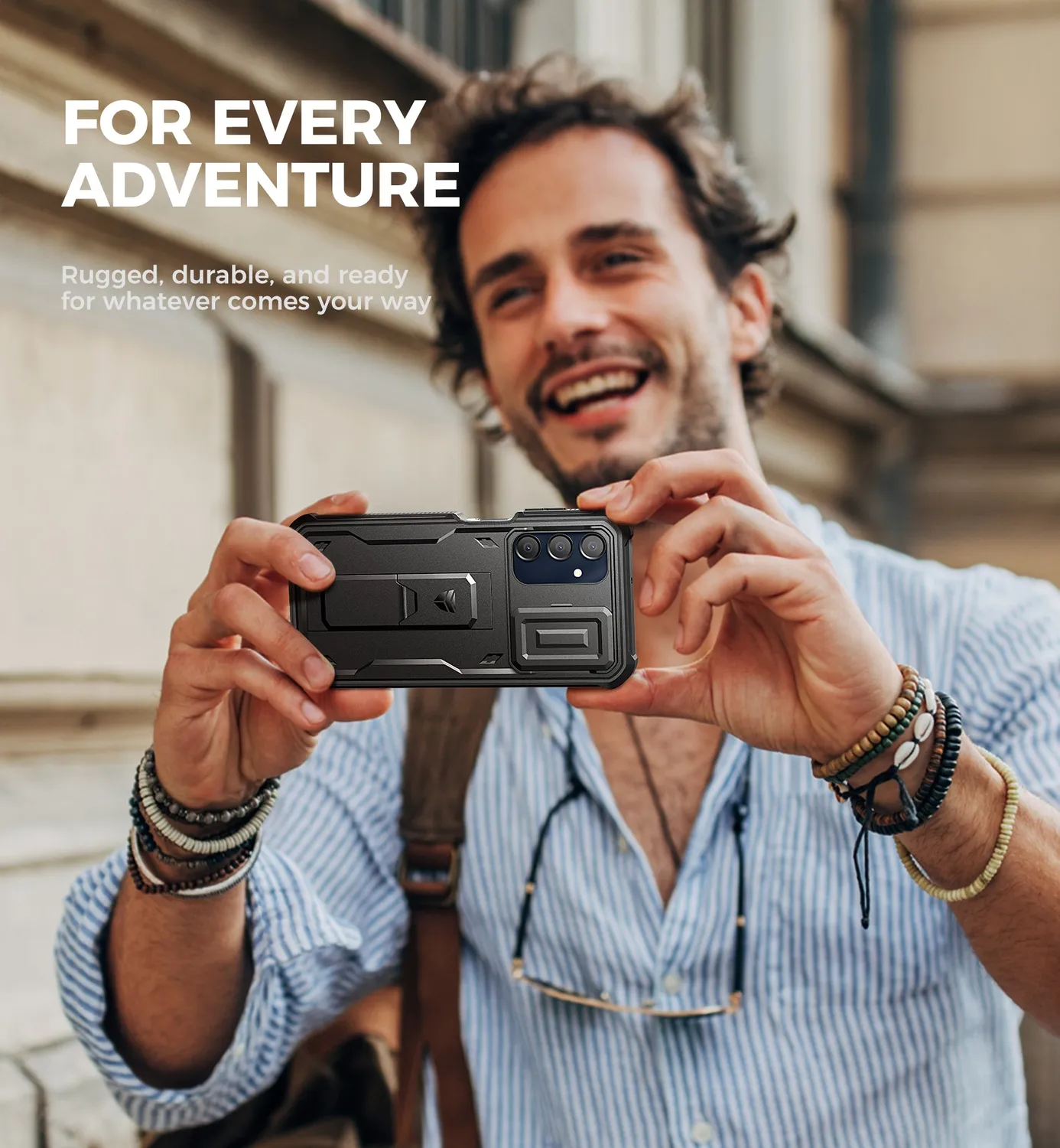 Dexnor Galaxy A16 cover rugged nera con kickstand