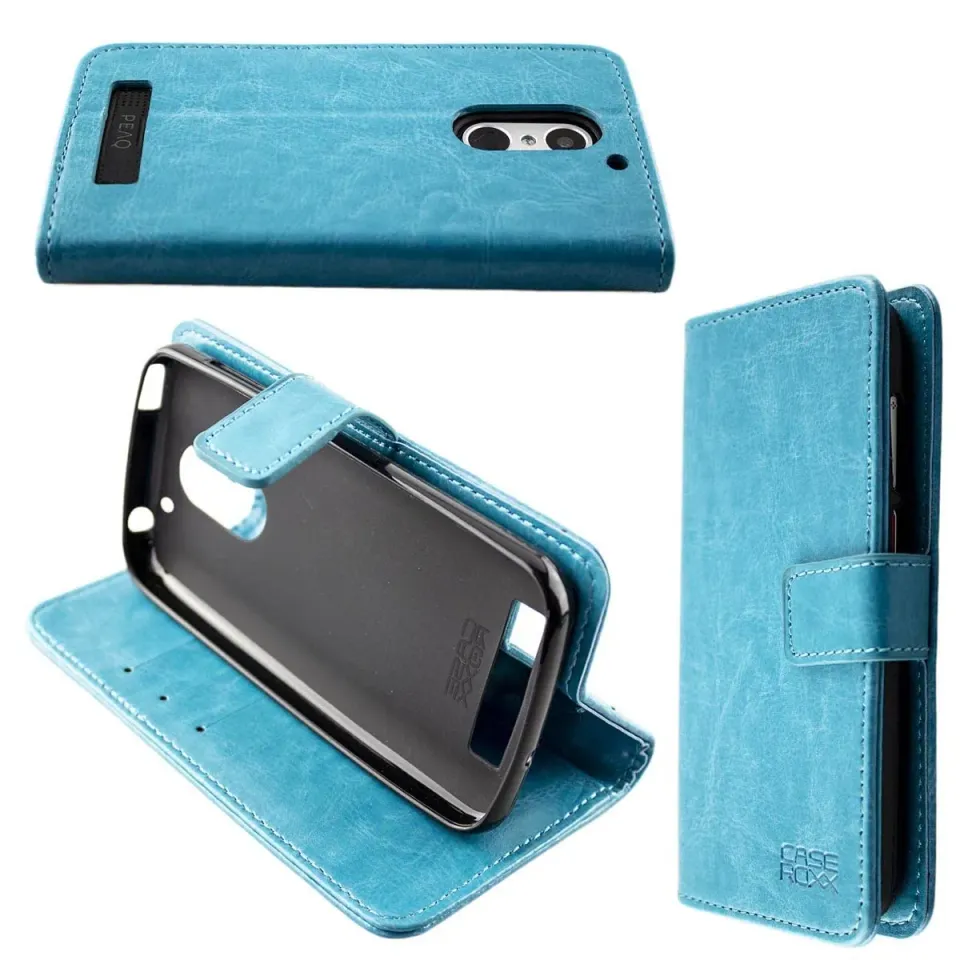 caseroxx Bookstyle custodia PEAQ PSP 400 azzurra portafoglio