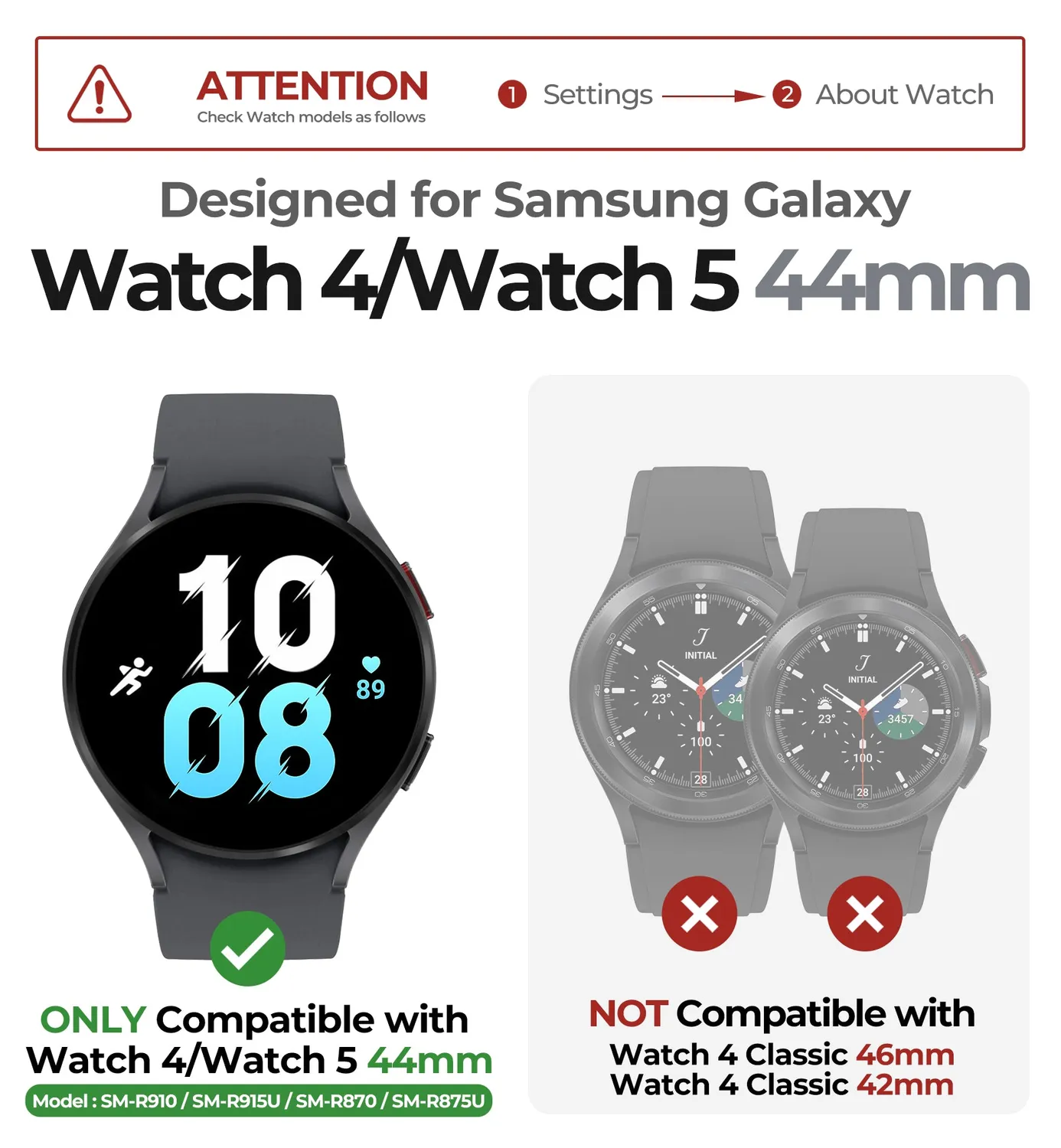 Dexnor Galaxy Watch 4/5 44mm custodia orologio nera rugged