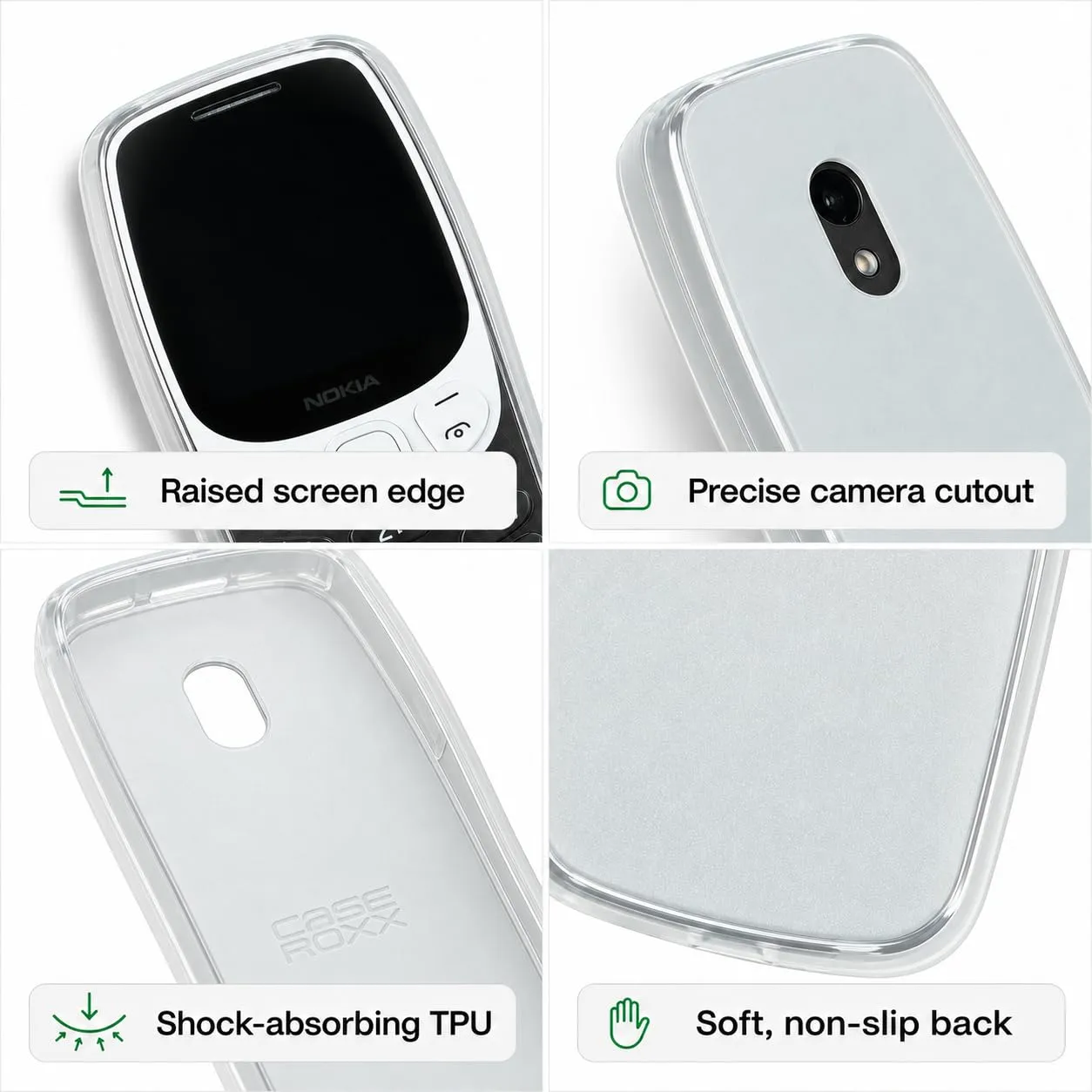 caseroxx TPU custodia Nokia 3210 2024 bianco trasparente antiurto