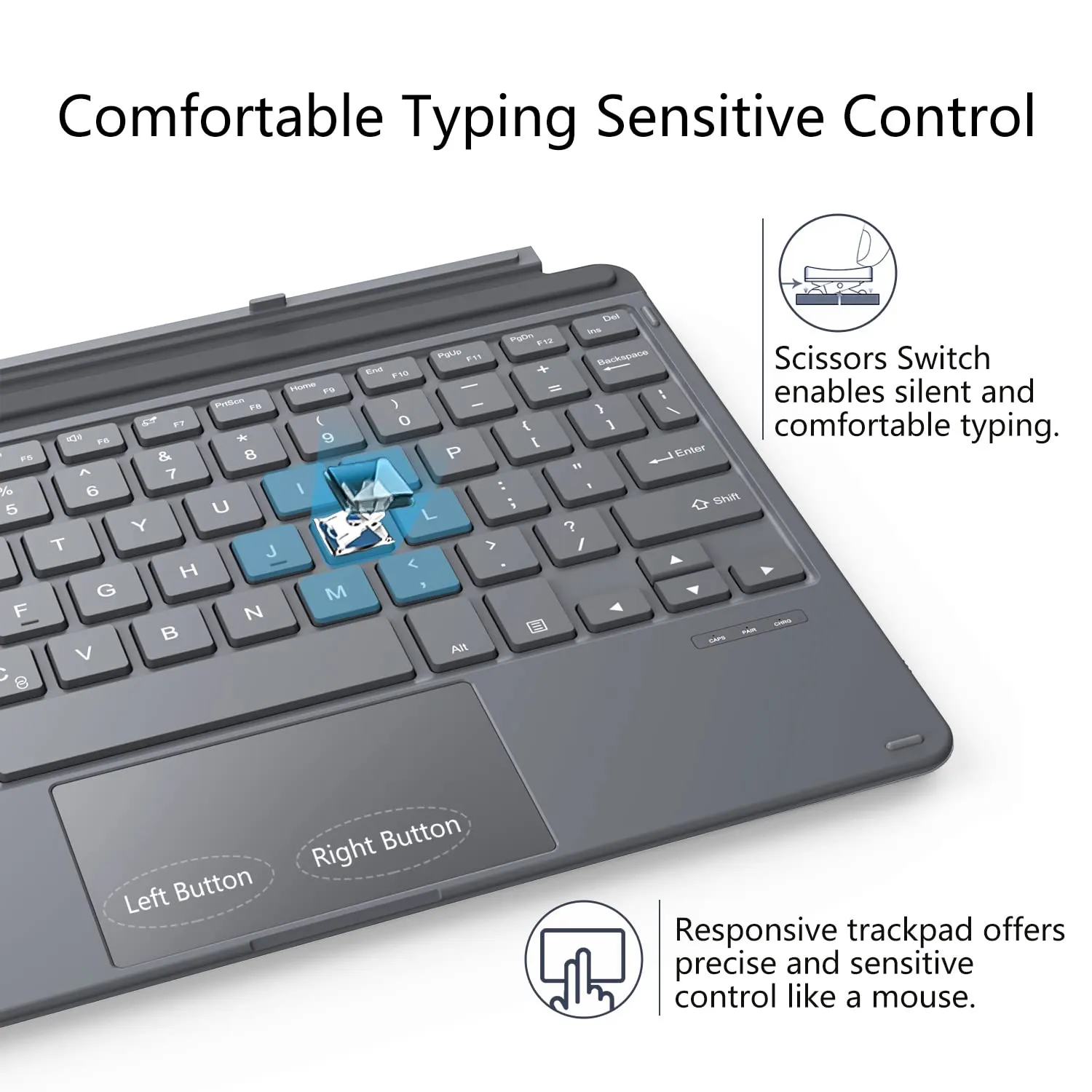 MoKo Surface Go Tastiera Bluetooth Grigia QWERTY inglese