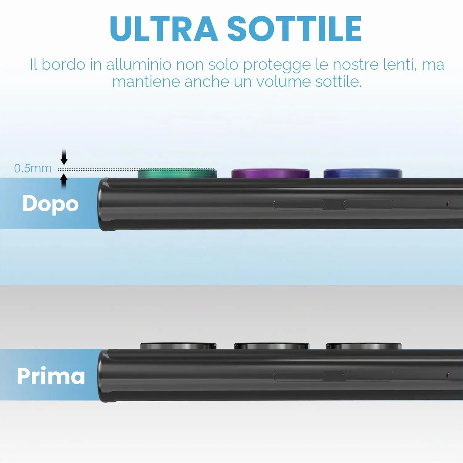 CloudValley Galaxy S22 Ultra vetro fotocamera colorato 5pz