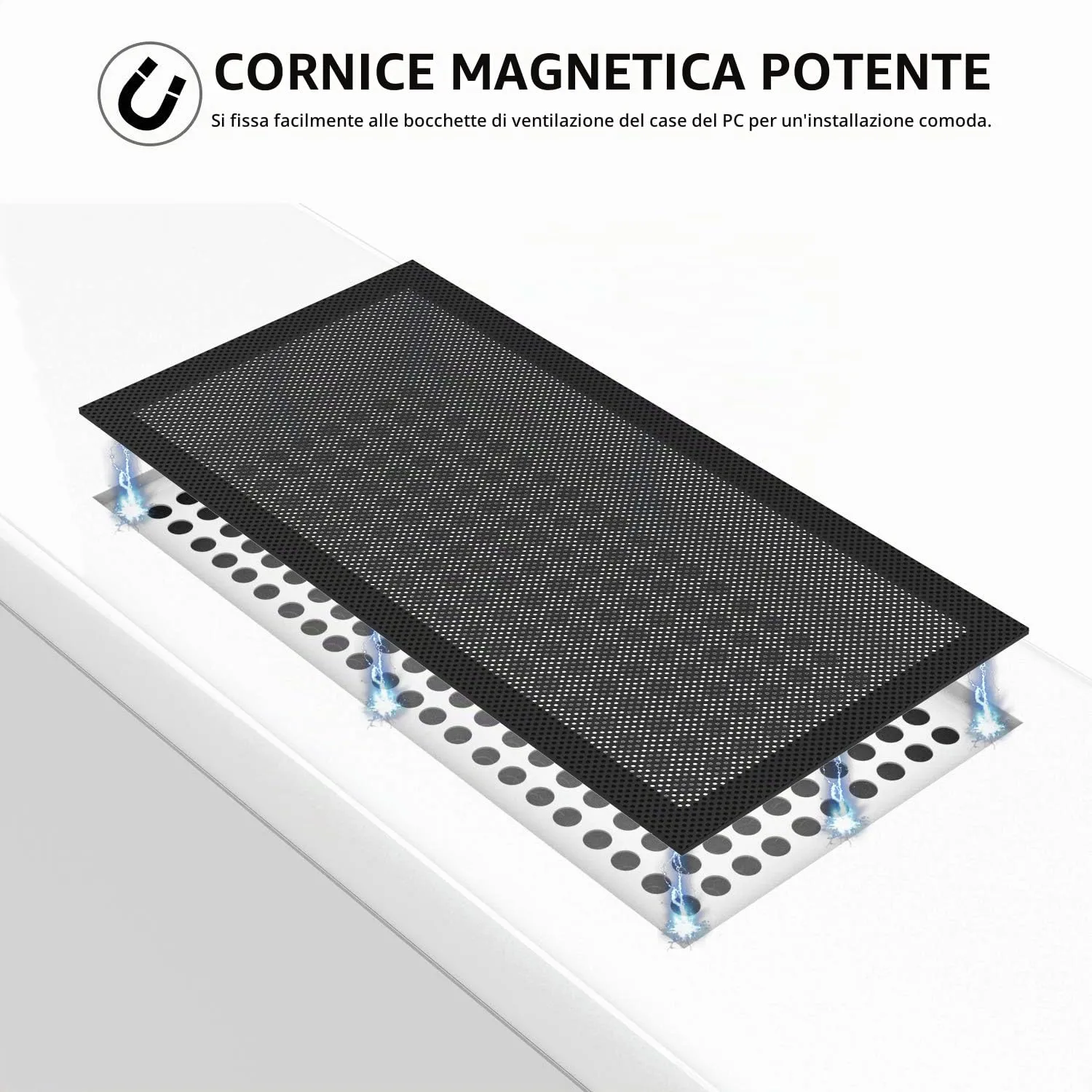 MoKo Filtro Antipolvere Magnetico 120x240mm Nero 2 Pezzi