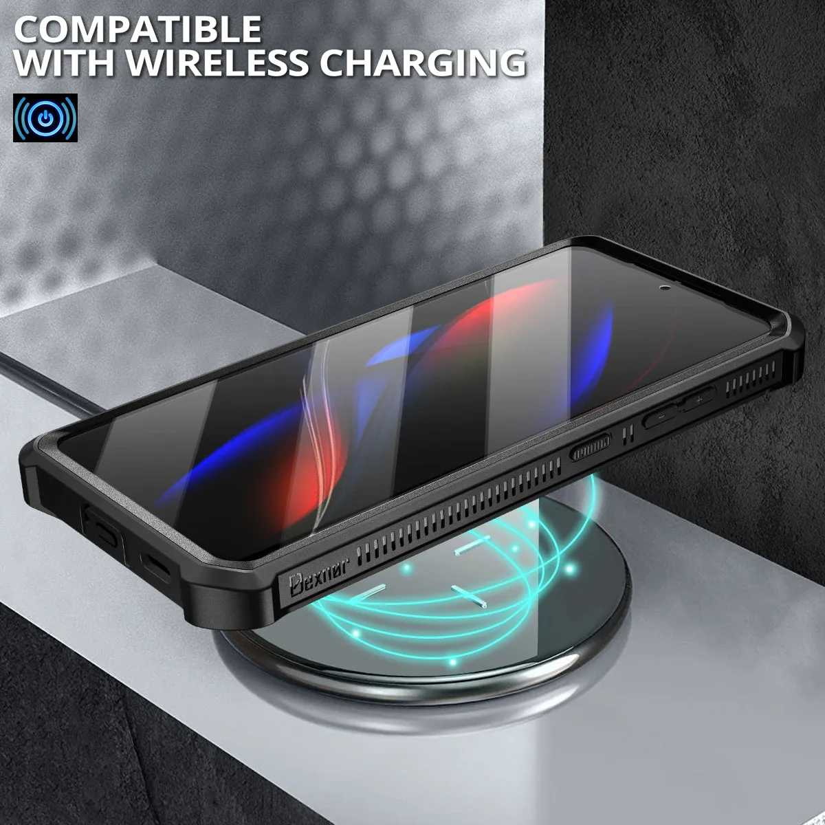 Dexnor Galaxy S21 Ultra Cover nera antishock con cavalletto
