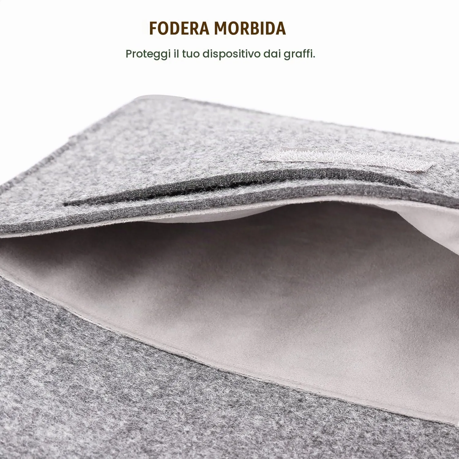 MoKo custodia sleeve feltro tablet 7-8 pollici grigio chiaro antiurto