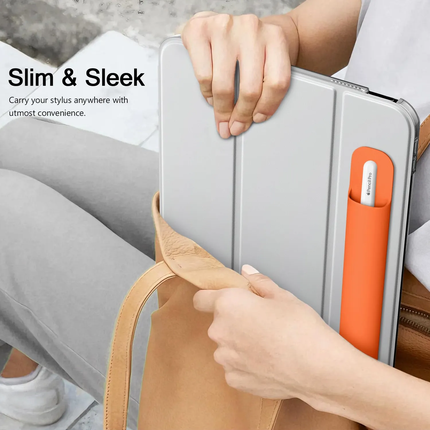 MoKo porta Apple Pencil cover arancione adesiva