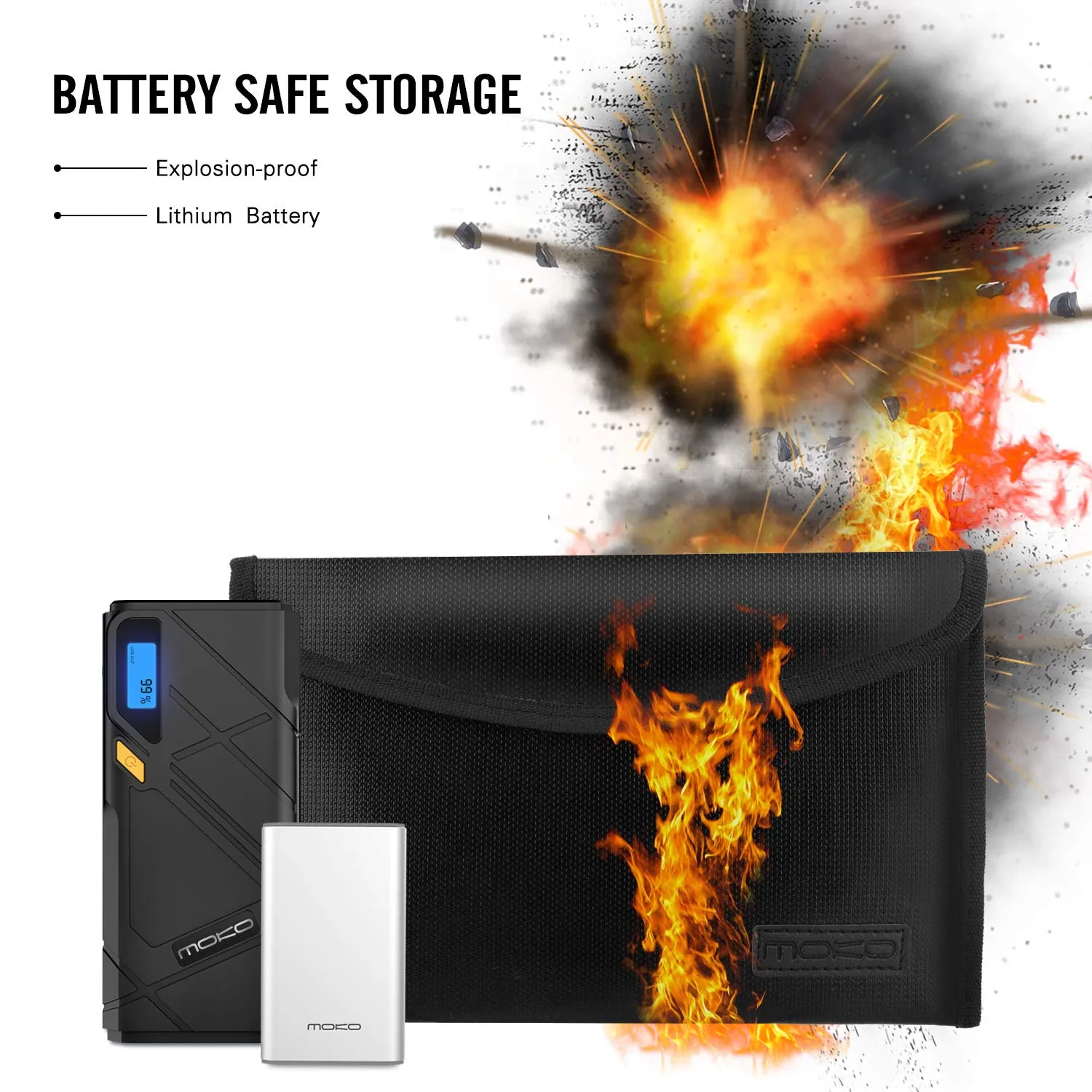 MoKo Sleeve Ignifuga 27x16,5 custodia documenti nera fuoco