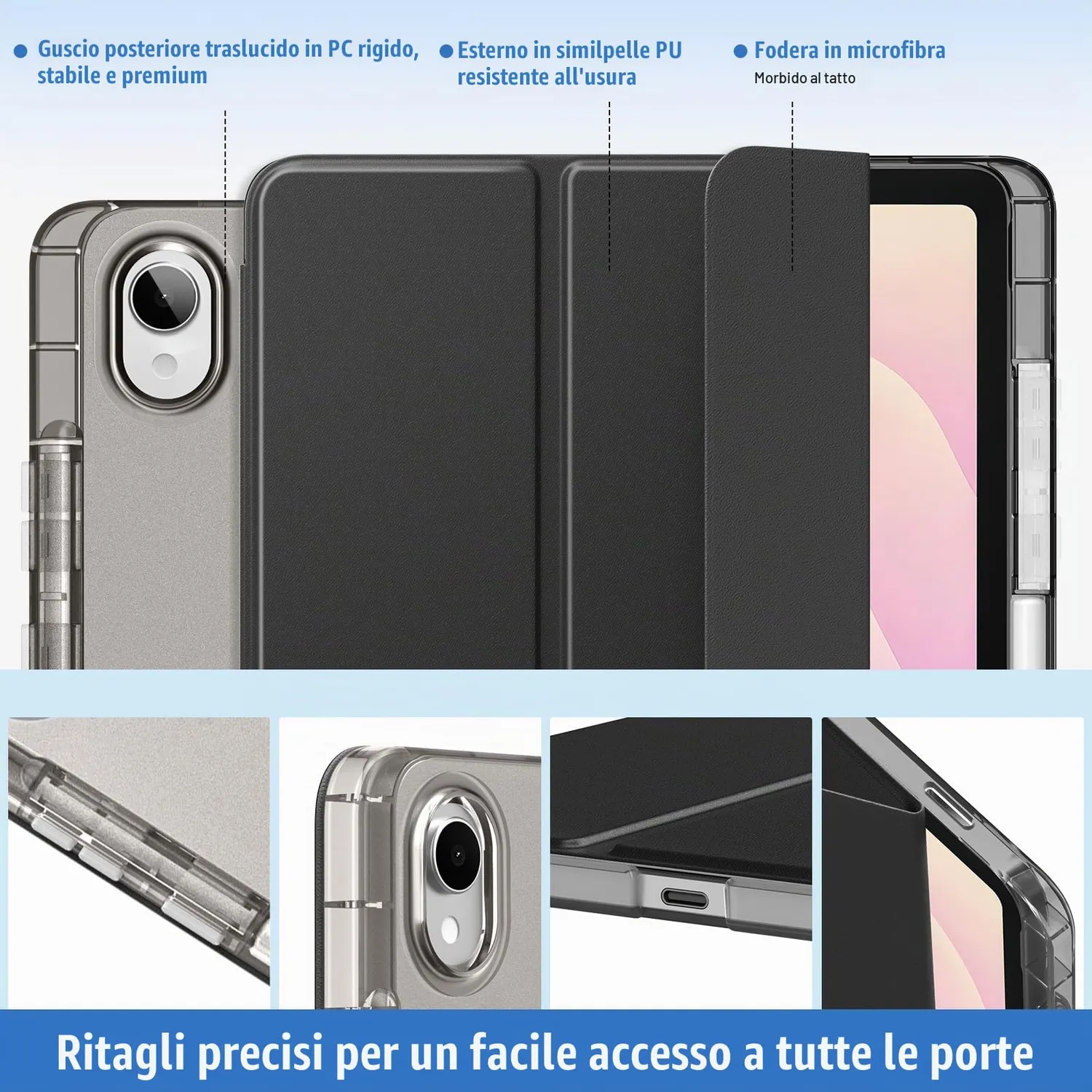 MoKo Custodia Galaxy Tab S11 11" 2025 Nera Sottile Auto Wake