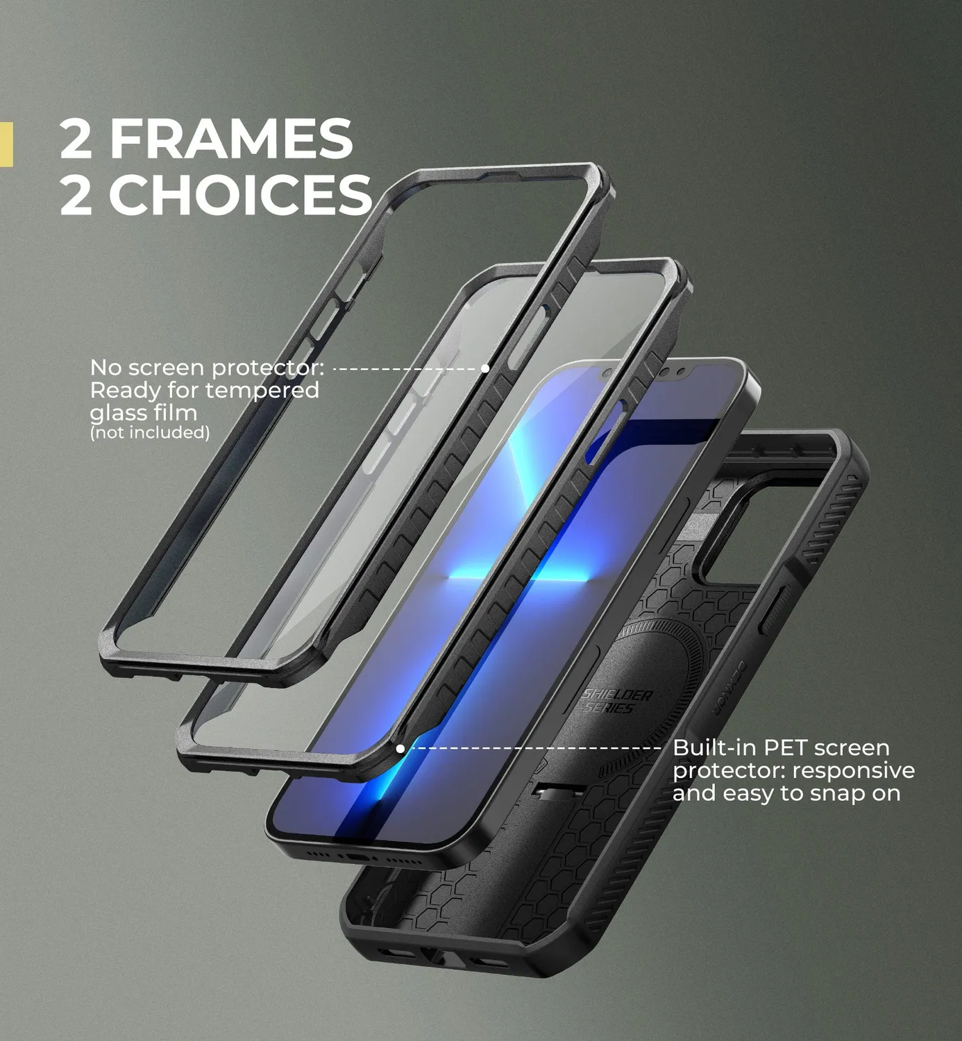Dexnor iPhone 12/13 Pro Max cover 360° MagSafe nera