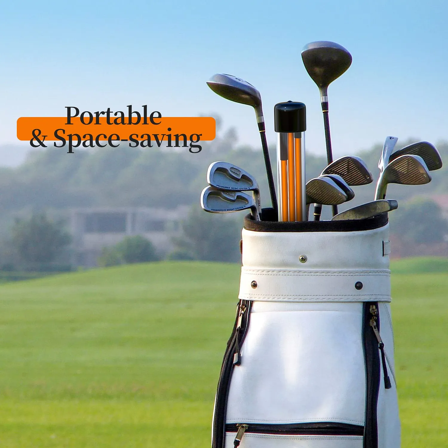 MoKo bastoni allineamento golf pieghevoli arancione 2 pezzi