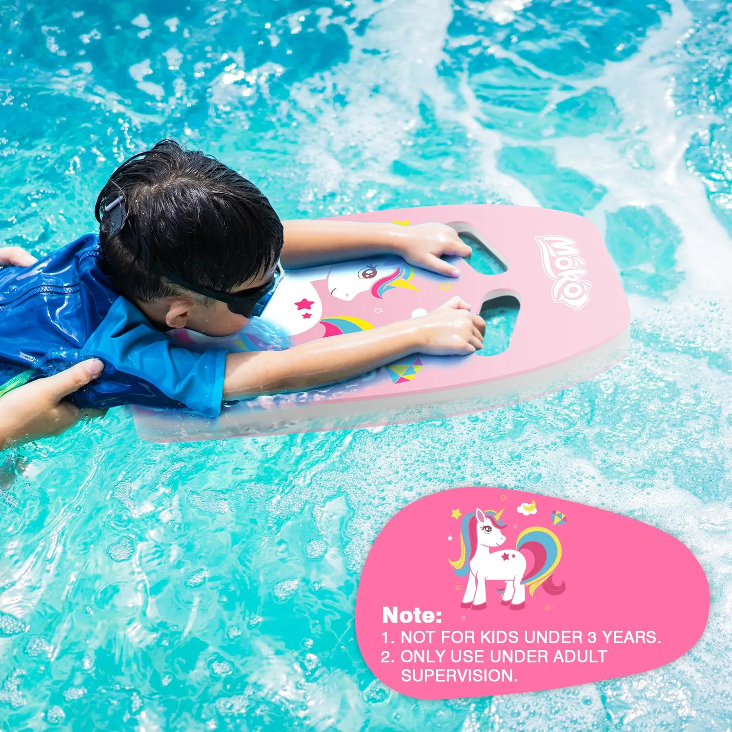 MoKo tavoletta nuoto bambini U rosa unicorno PE