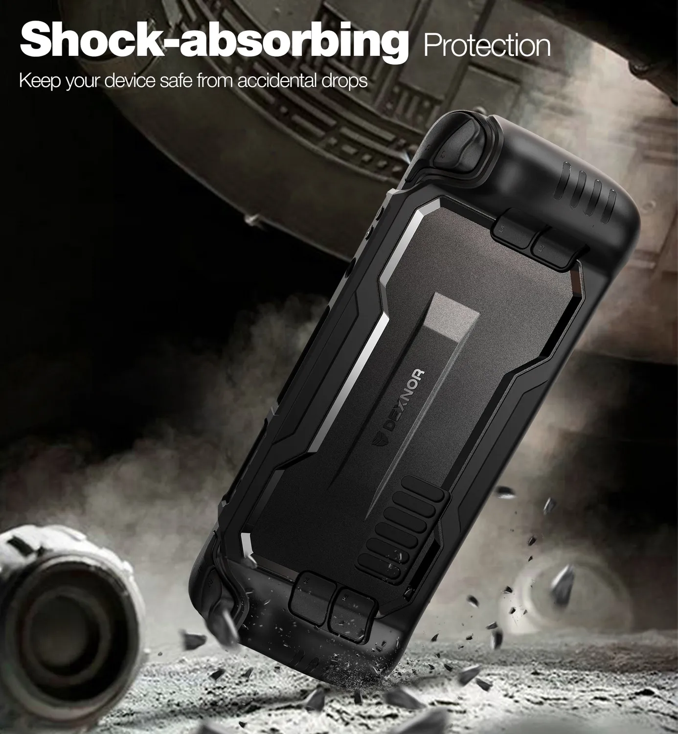 Dexnor Steam Deck cover nera TPU antiscivolo antiurto
