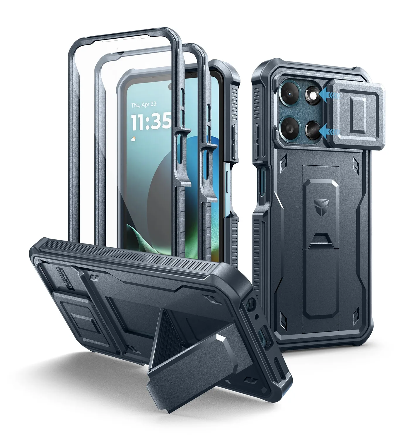 Dexnor Moto G Play 2026 cover antiurto con pellicola nera