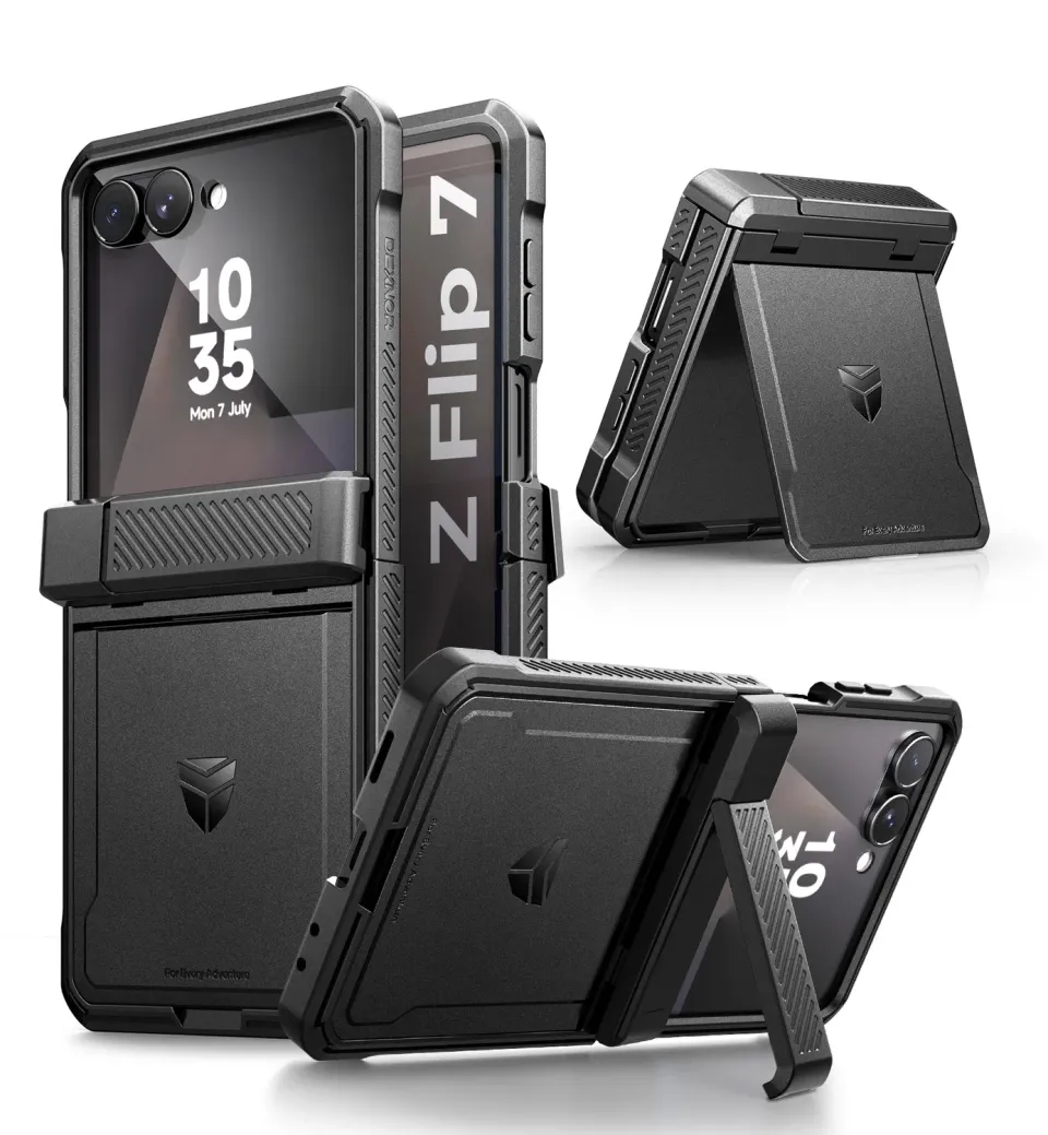 Dexnor Galaxy Z Flip 7 cover nera anturto cerniera