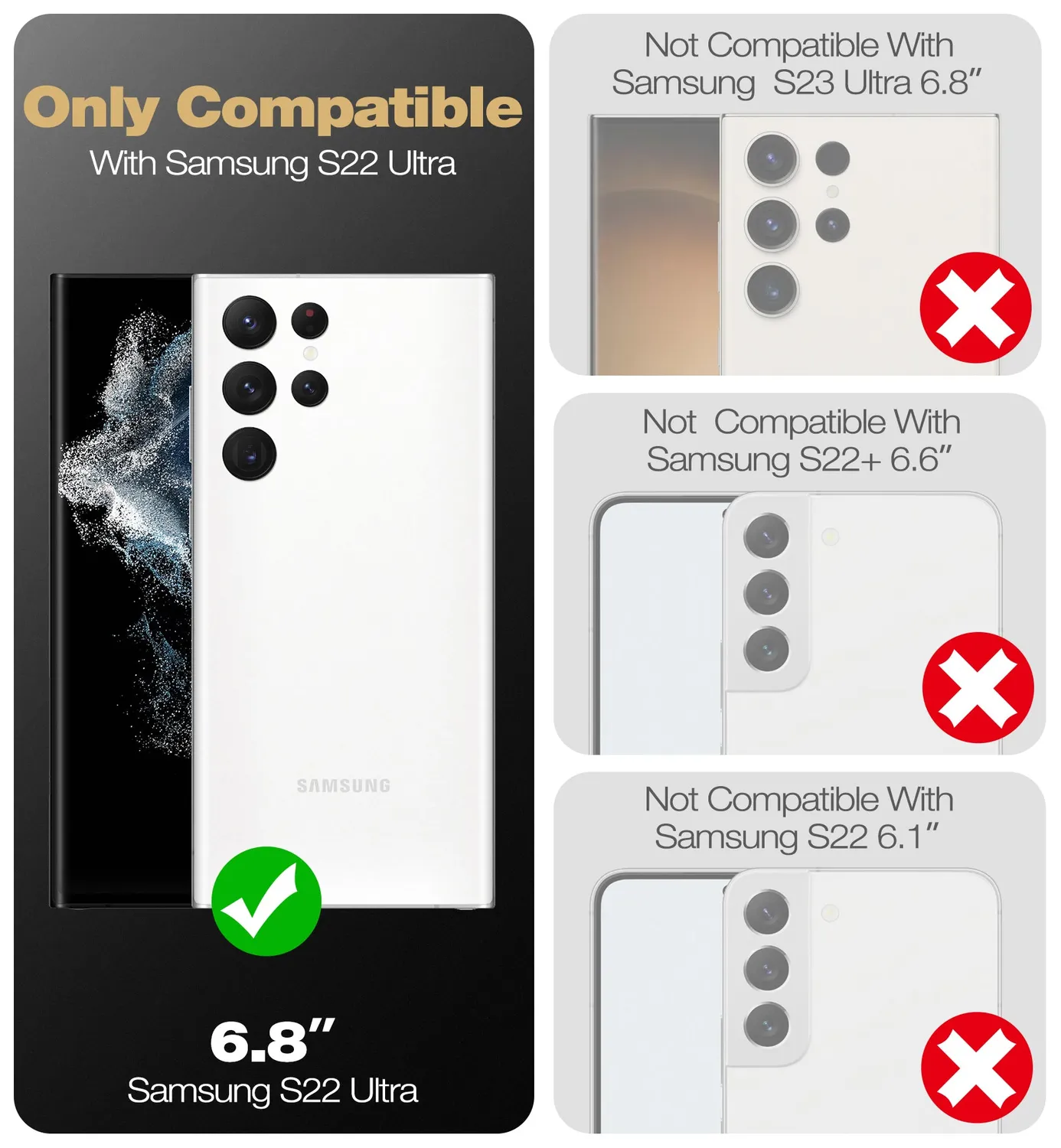 Dexnor Galaxy S22 Ultra cover rugged nera kickstand
