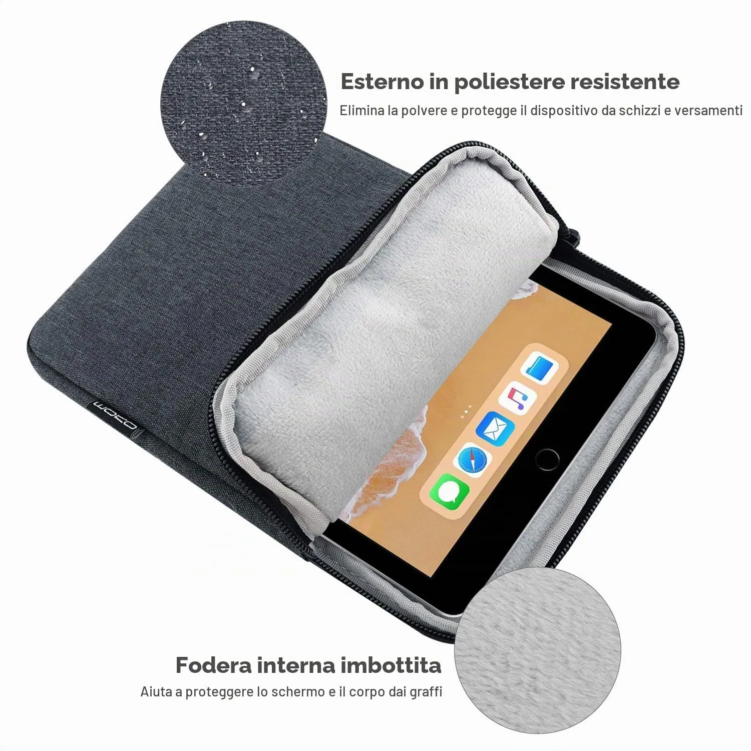 MoKo Sleeve tablet 9-11 pollici nero impermeabile