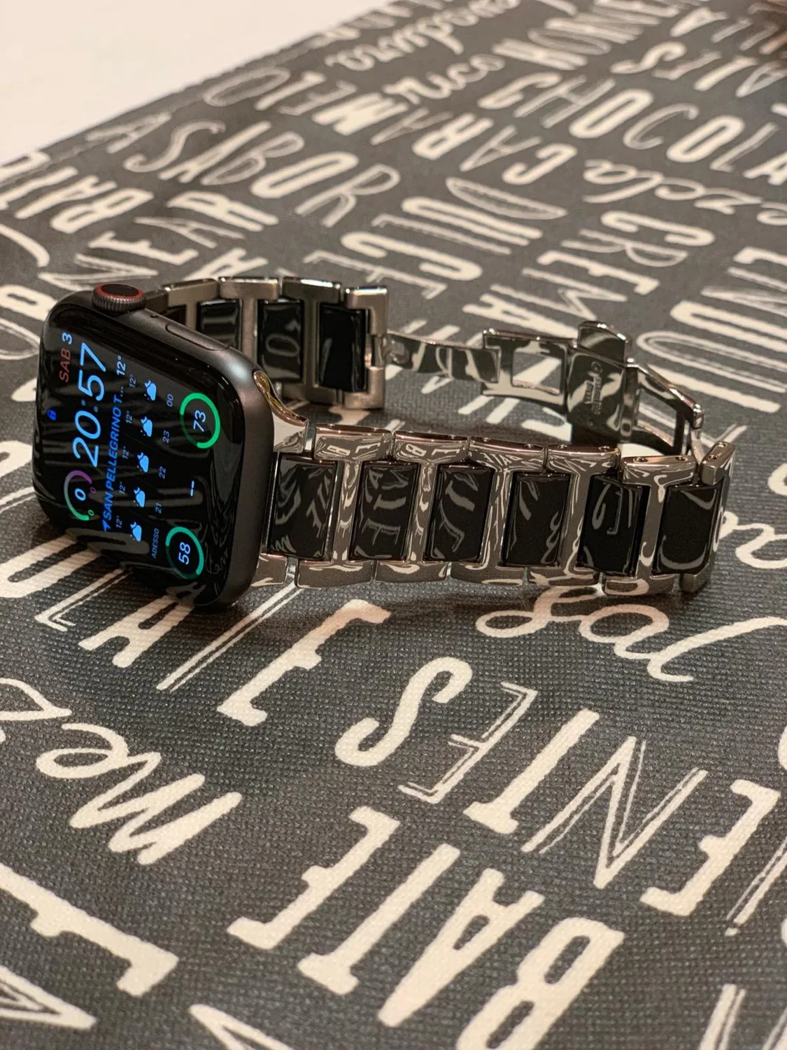 MoKo Apple Watch 42 44 45mm cinturino ceramica nero