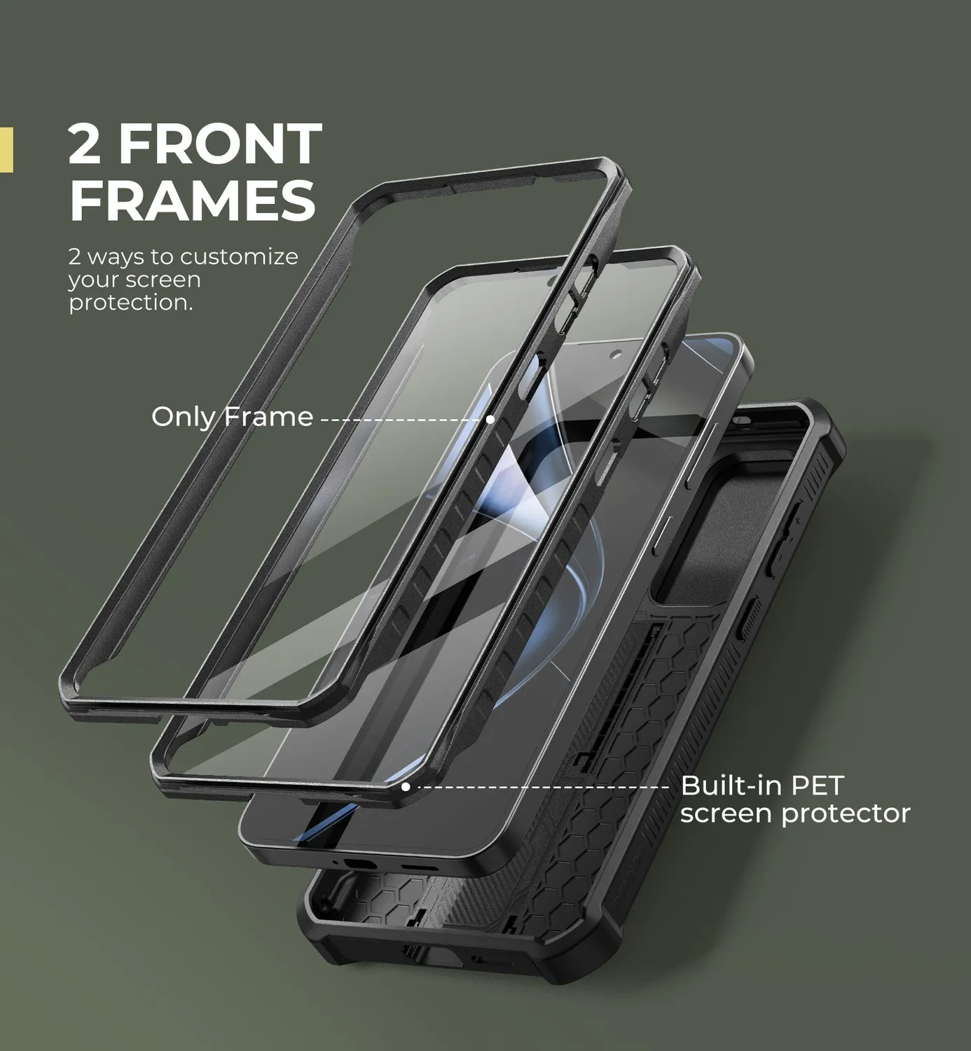 Dexnor per Galaxy S25 Plus Custodia Nera antiurto kickstand