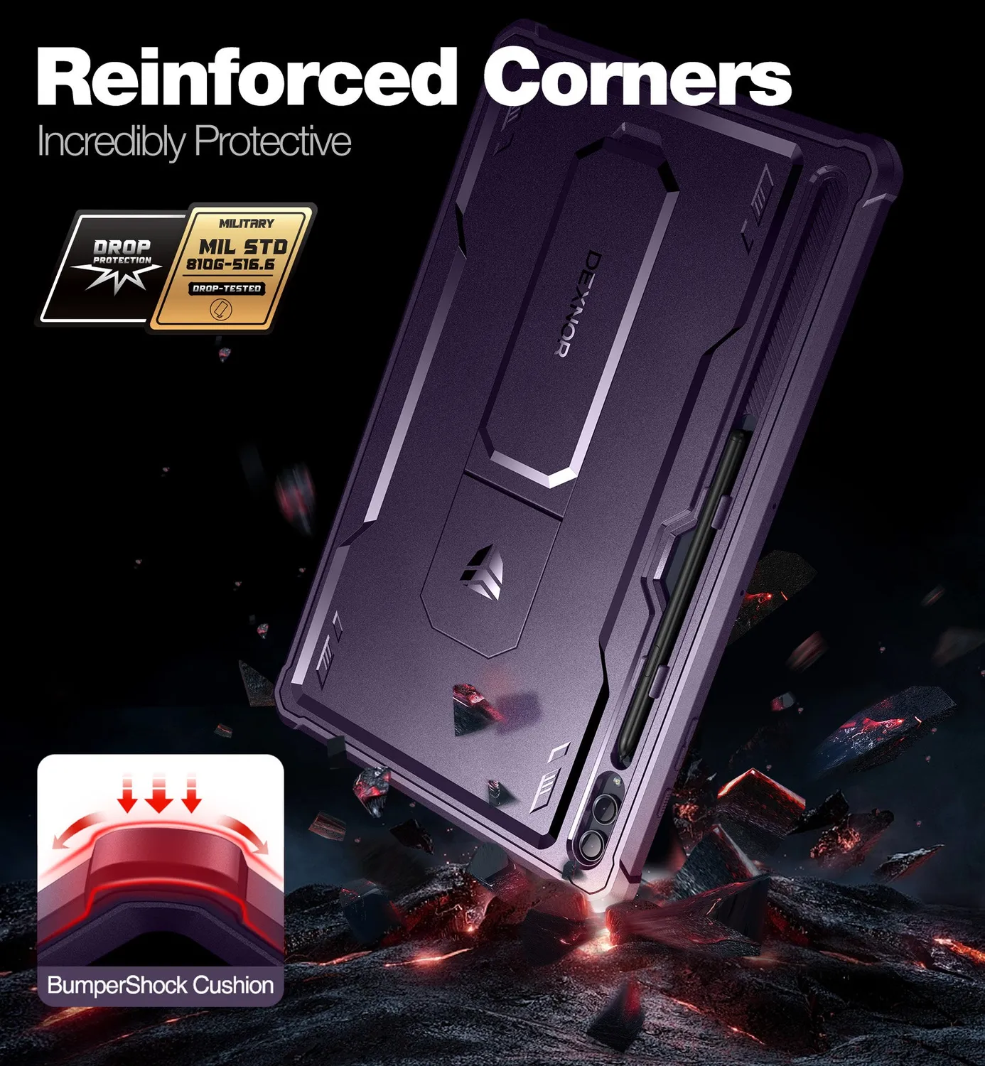 Dexnor Galaxy Tab S9 Ultra Cover Viola Antiurto