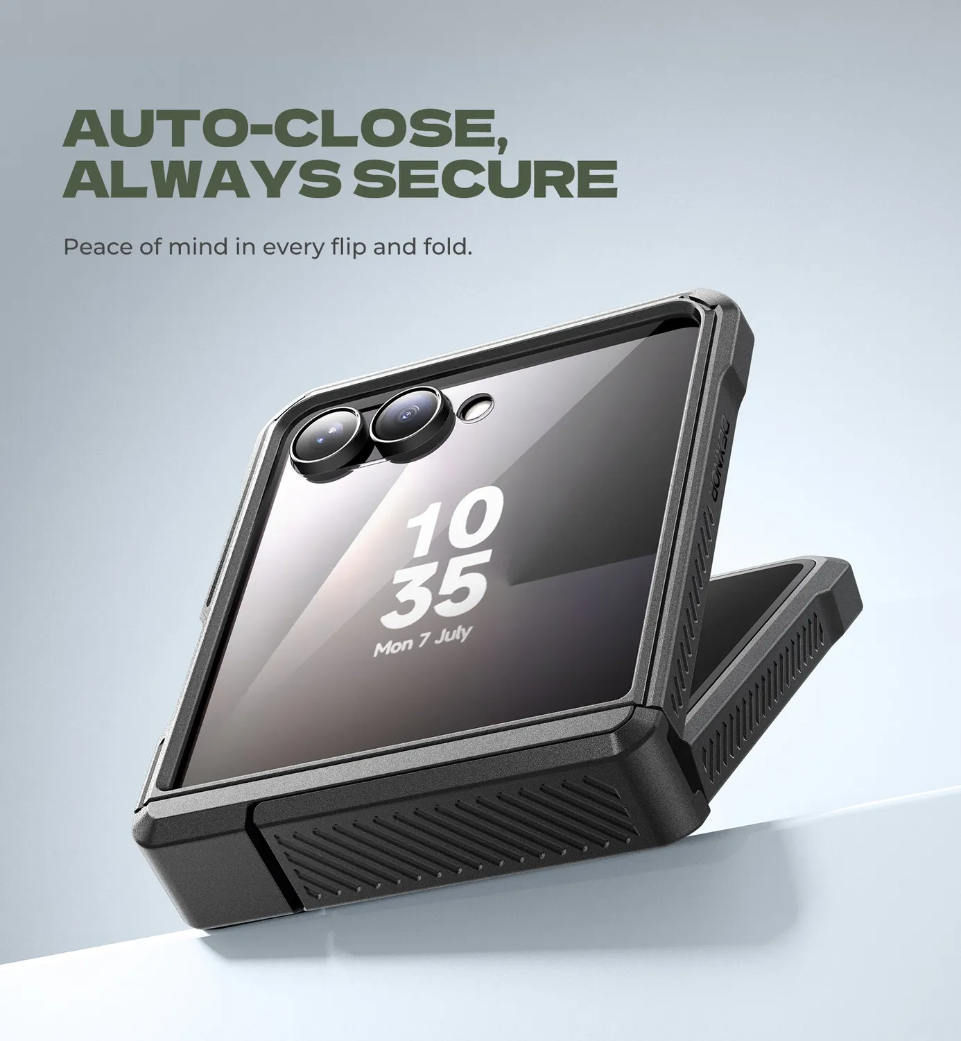 Dexnor Galaxy Z Flip 7 cover nera anturto cerniera