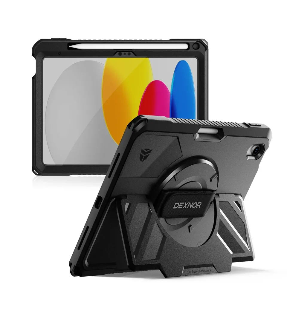 Dexnor iPad A16 11 Gen 2025 11" cover rugged nera anturto