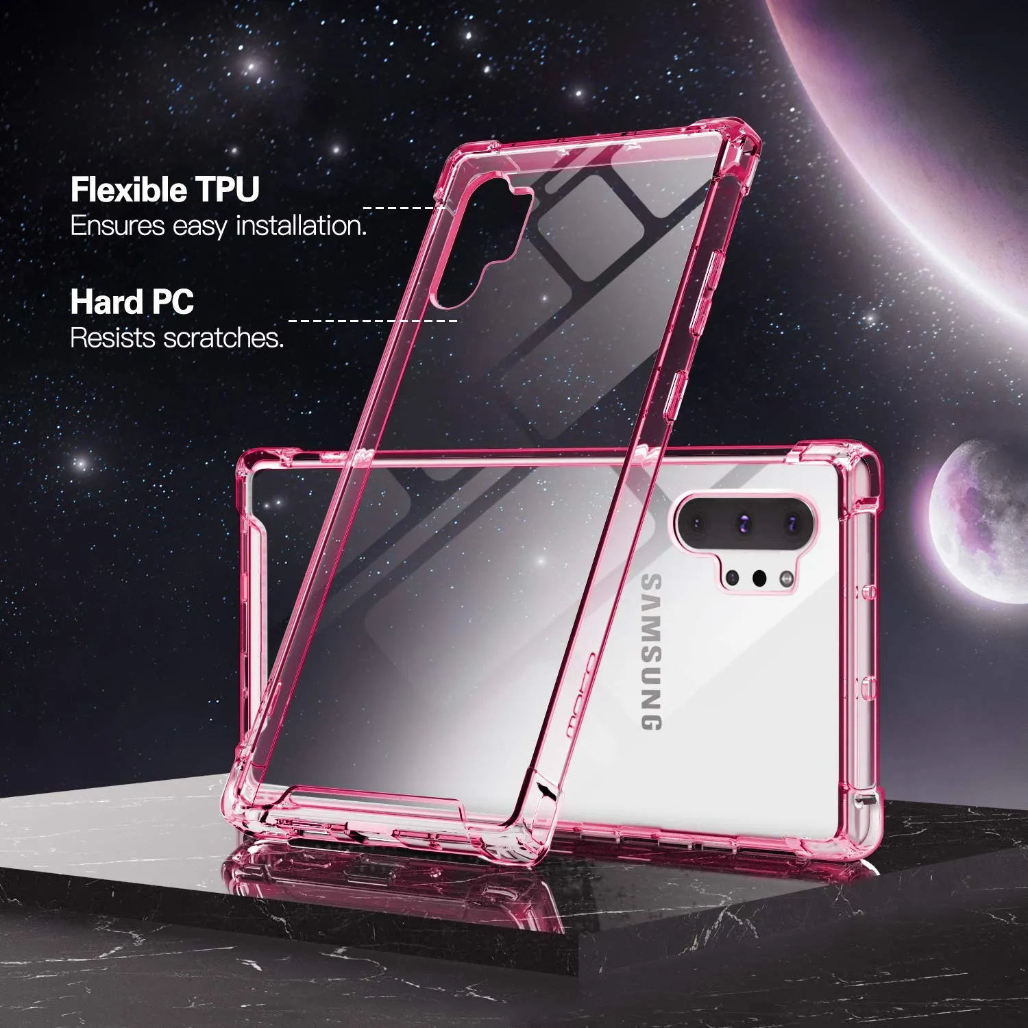 MoKo Cover Galaxy Note 10 Plus 6.8 Trasparente Rosa Sottile