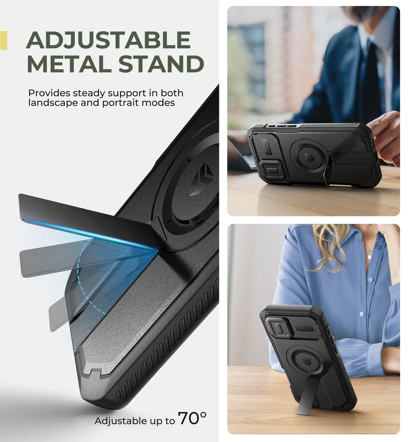 Dexnor Cover iPhone 16 Plus MagSafe Nera Antishock con Stand
