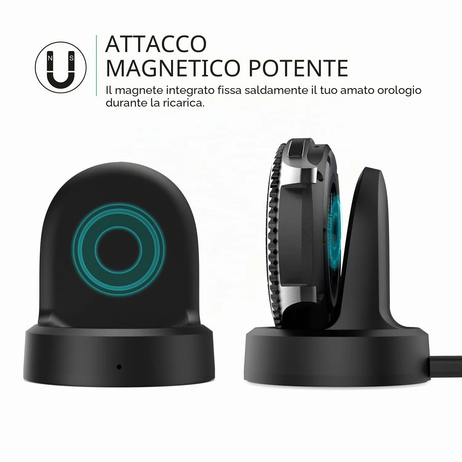 MoKo Samsung Gear S3 base ricarica wireless Qi nera