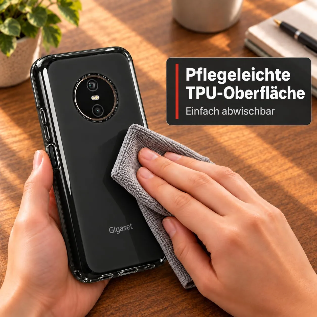 caseroxx GX6 Custodia TPU Gigaset GX6 Pro Nero Antiscivolo