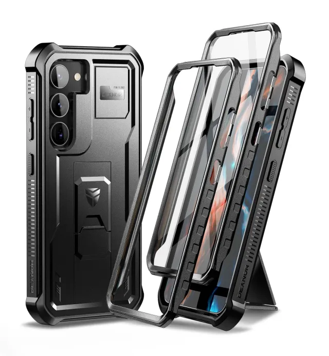 Dexnor Custodia rugged Galaxy S23 nera con kickstand