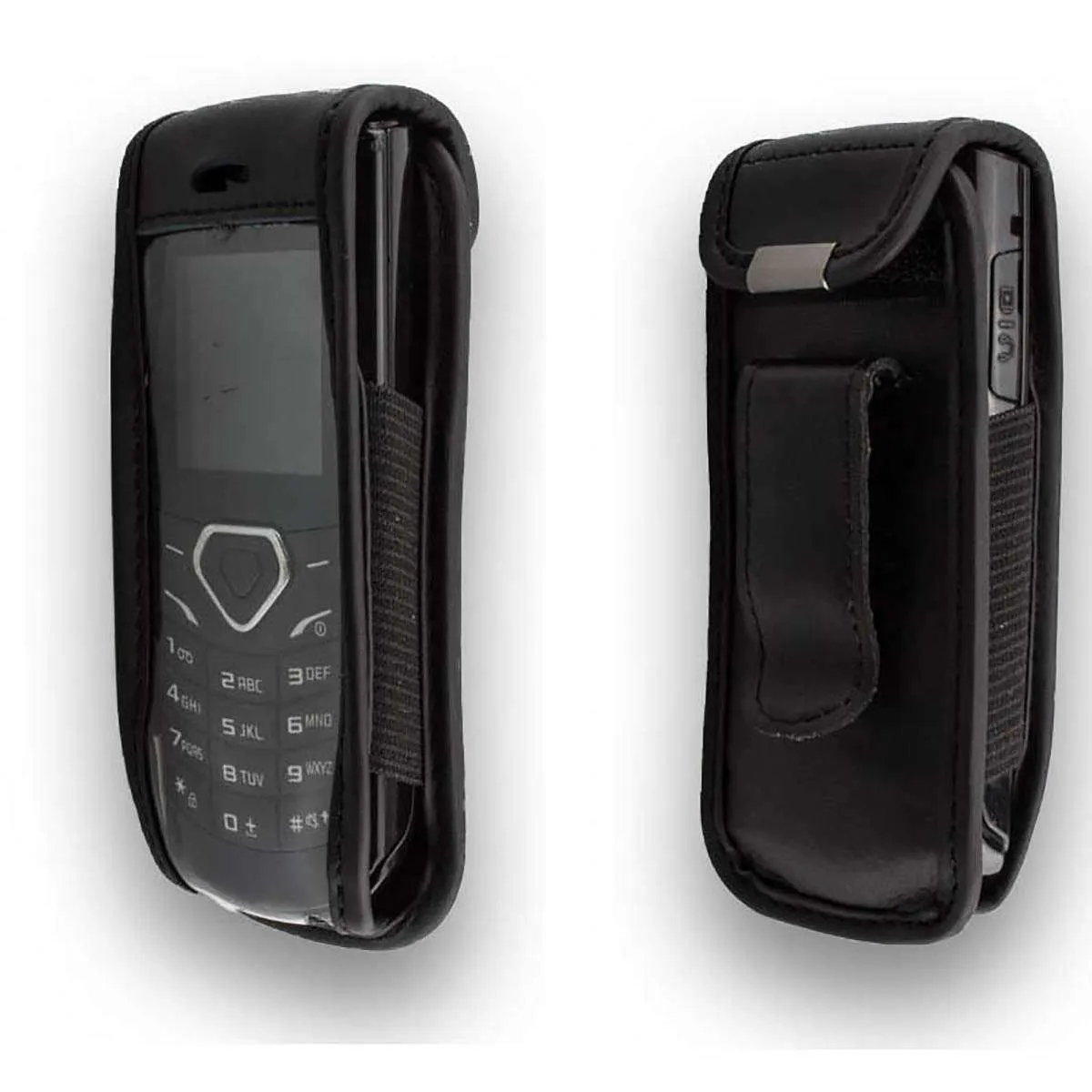 caseroxx Samsung GT-E1170 Borsello pelle nero con clip cintura
