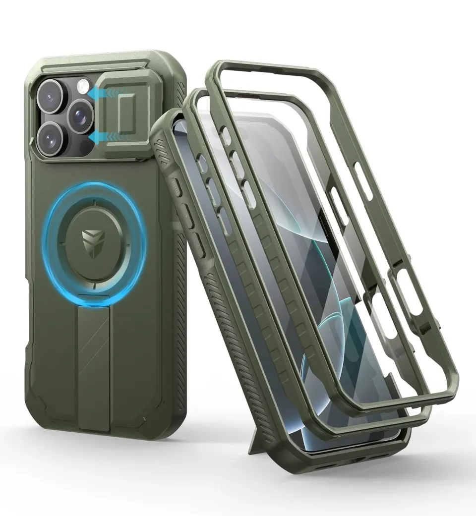 Dexnor cover iPhone 16 Pro Max verde MagSafe con stand