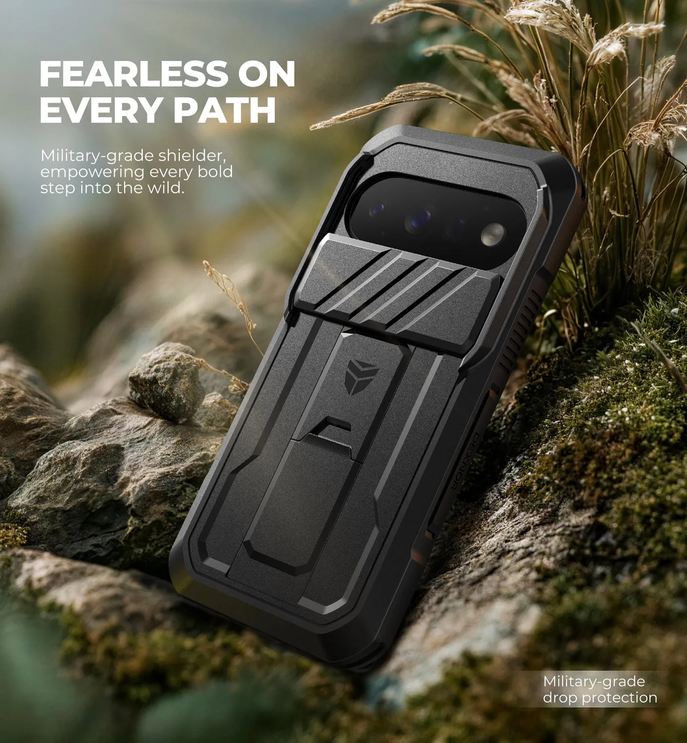 Dexnor cover Pixel 11 Pro nera antishock con cavalletto