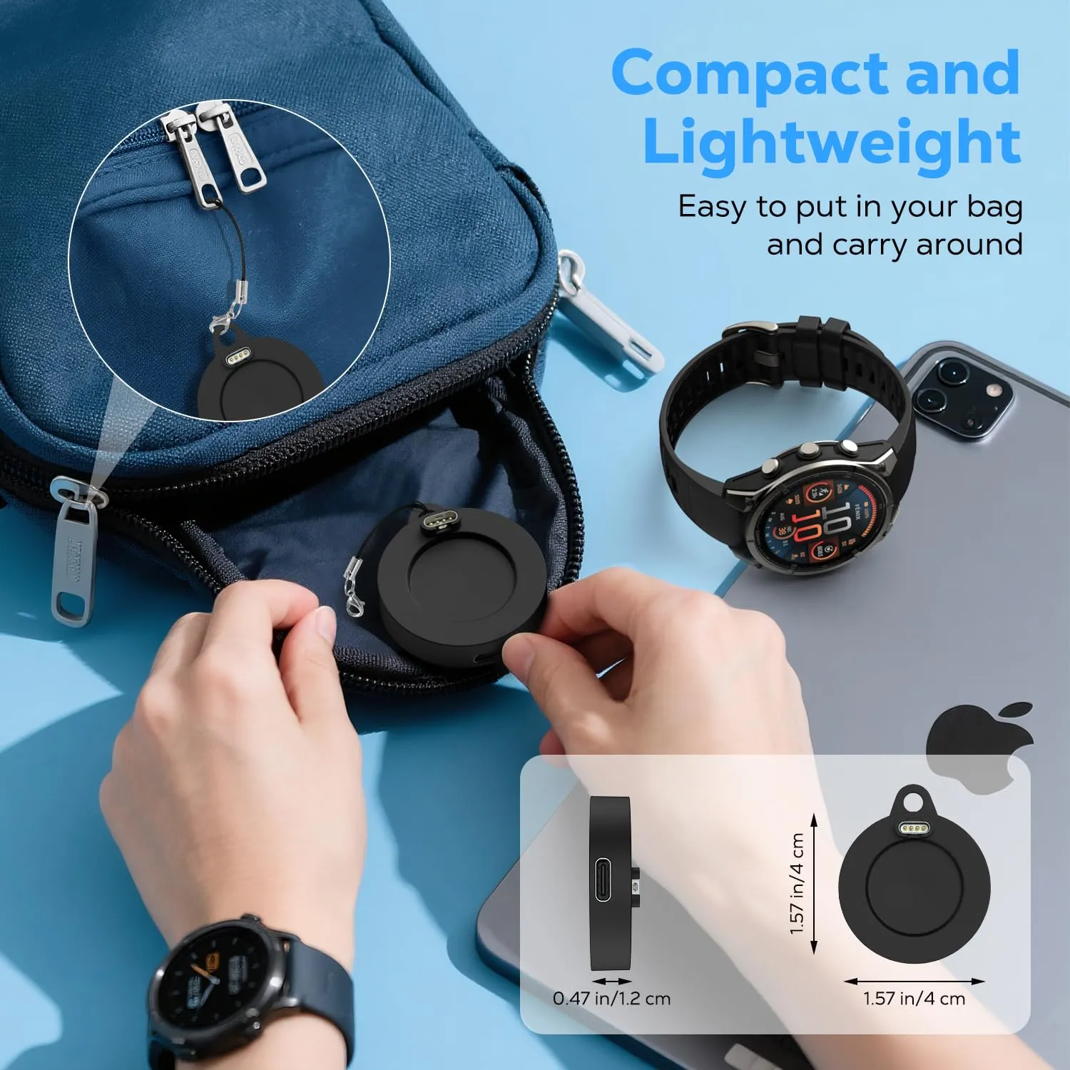 MoKo Caricatore USB-C orologi Garmin ABS portatile