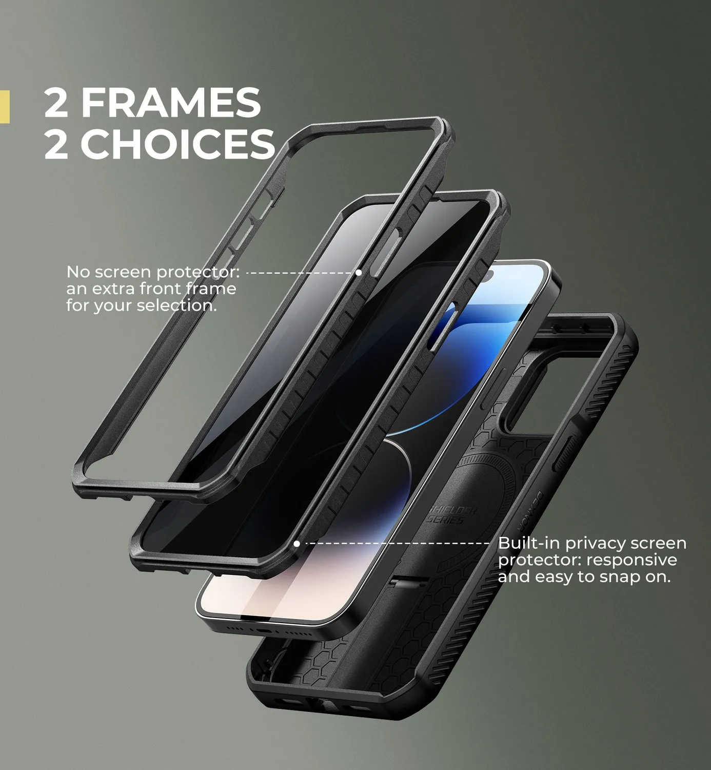 Dexnor iPhone 14 Pro Max cover privacy nera MagSafe
