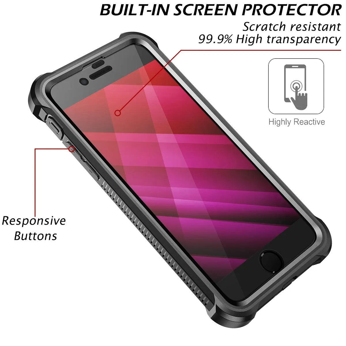 Dexnor iPhone SE 2020 7 8 cover nera antishock